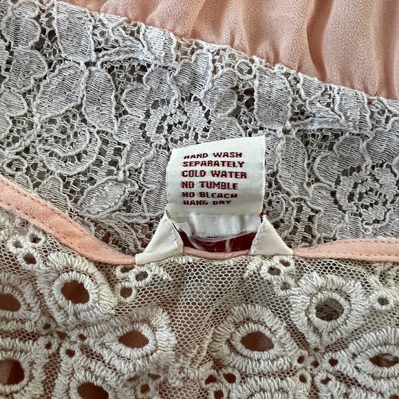 Sundance Womens Short Sleeve Lace Striped Pullover Top Shirt XS - Picture 5 of 8